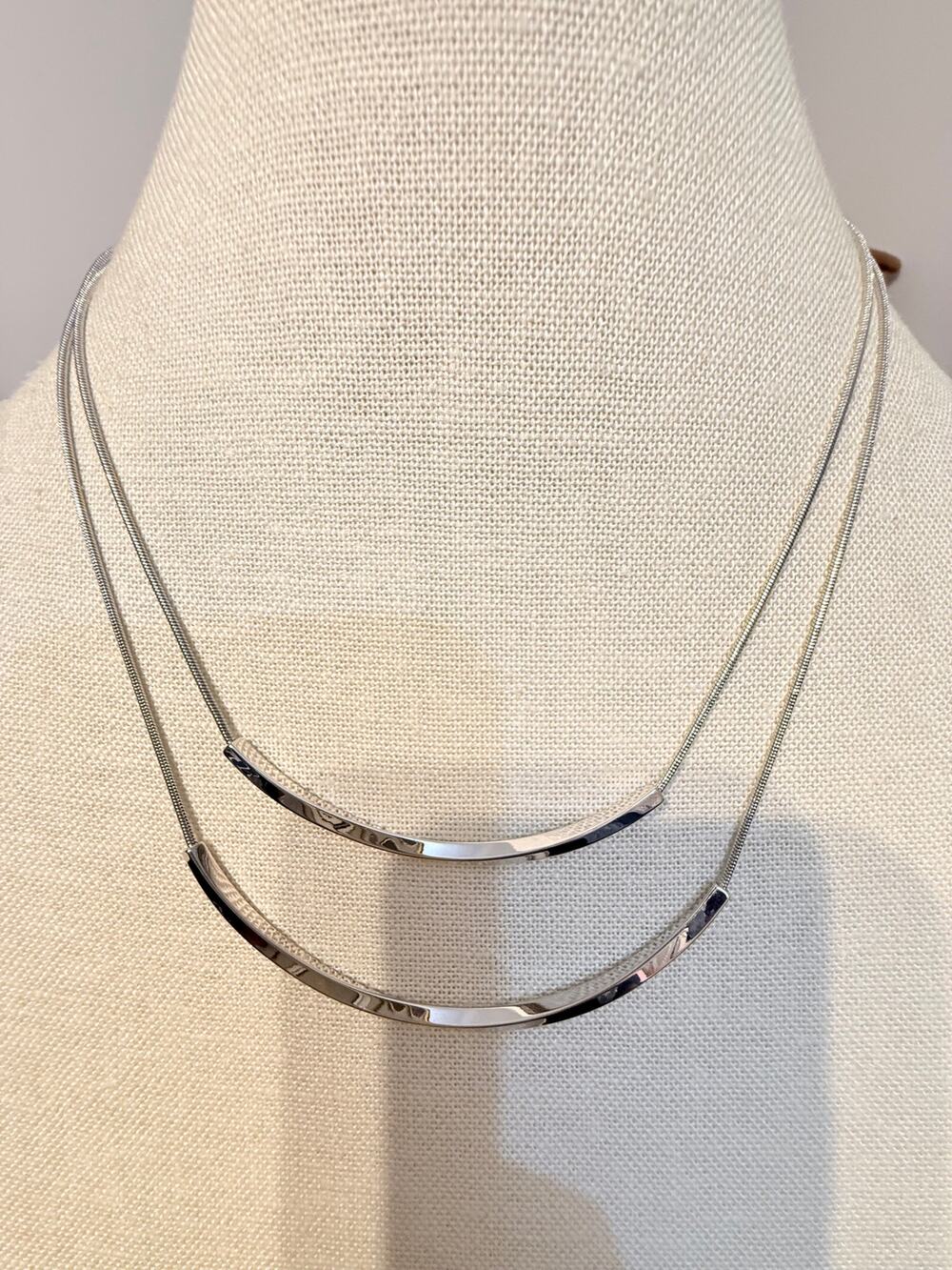 Vintage NOS The Limited Double Bar Necklace 16”